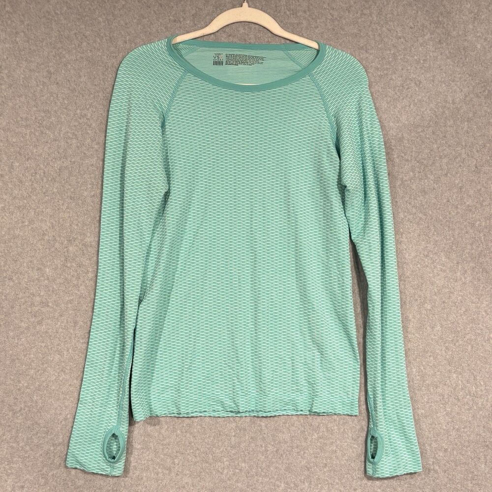 VSX Victoria Secret Sport Shirt Womens Sz M Long Sleeve Teal Athletic Top Gym